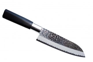 Couteau Santoku lame martelée en acier inoxydable 16,5cm