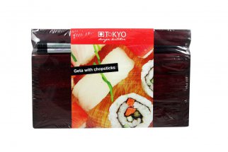 Plateau à sushis et baguettes - 24x15x3cm
