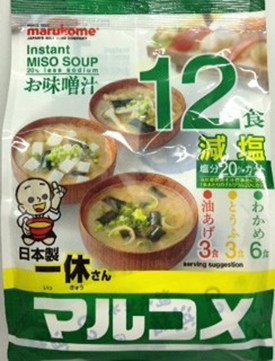 12 Soupes (miso shiru) instantanées, 20% de sel en moins
