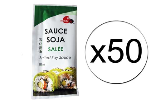 50 dosettes de sauce soja sal&eacute;e Miharu 10ml